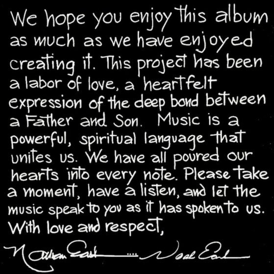 CD inside cover message from Father Son album